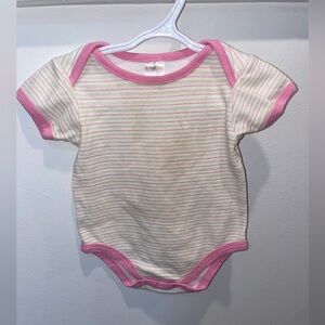 5/$15 Poopidoo Pink Striped Baby Onsie